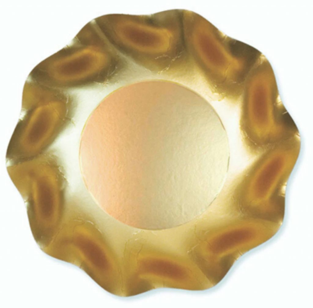 Gold Wavy Paper Appetizer/Dessert Bowl