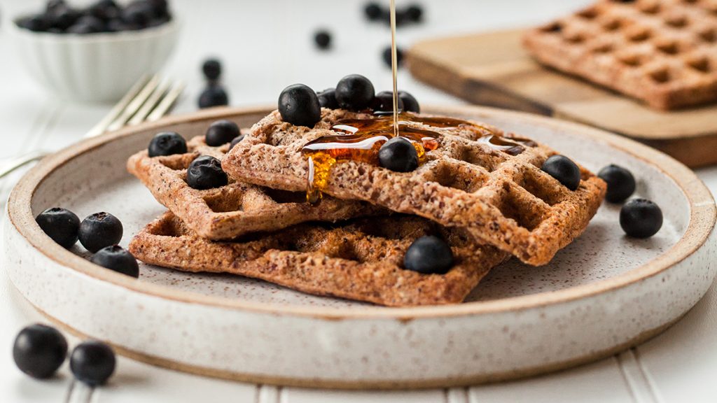 gluten-free waffles with syrup