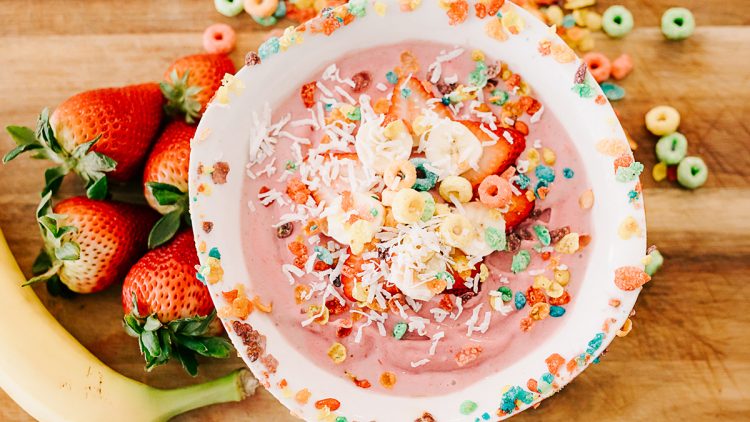 A smoothie bowl on a table