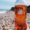 A bottle of Summer In A Bottle on the beach